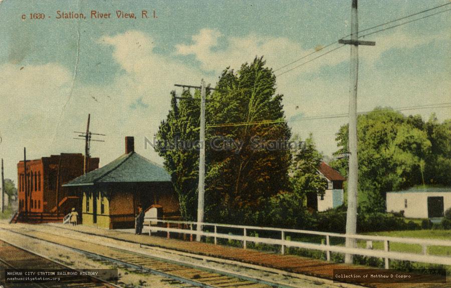 Postcard: Station, River View, Rhode Island